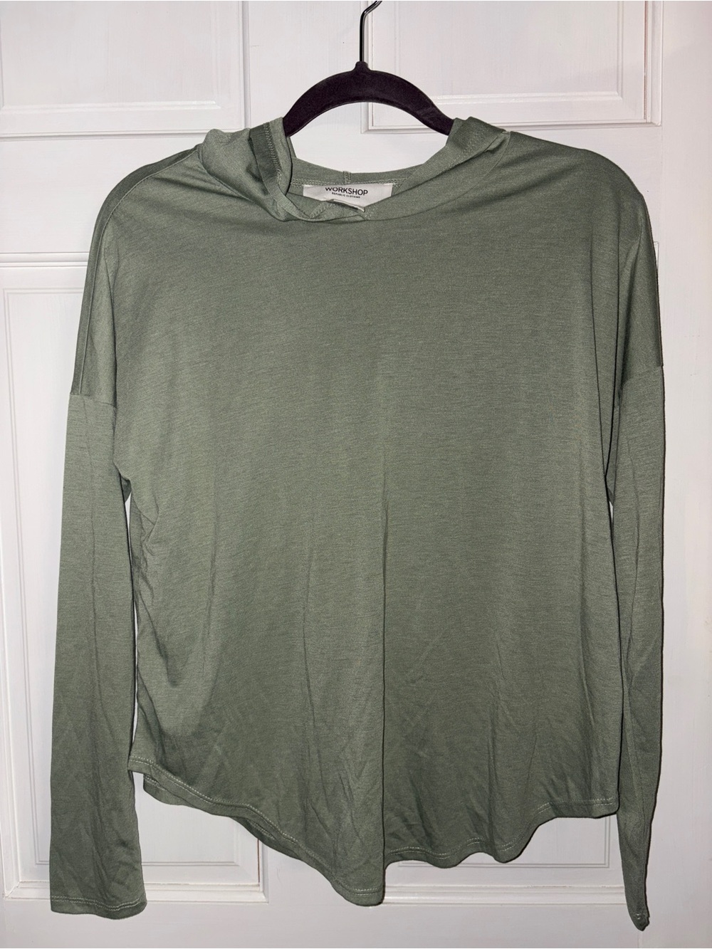 Workshop Republic Clothing Sage Green Lightweight Hoodie Top